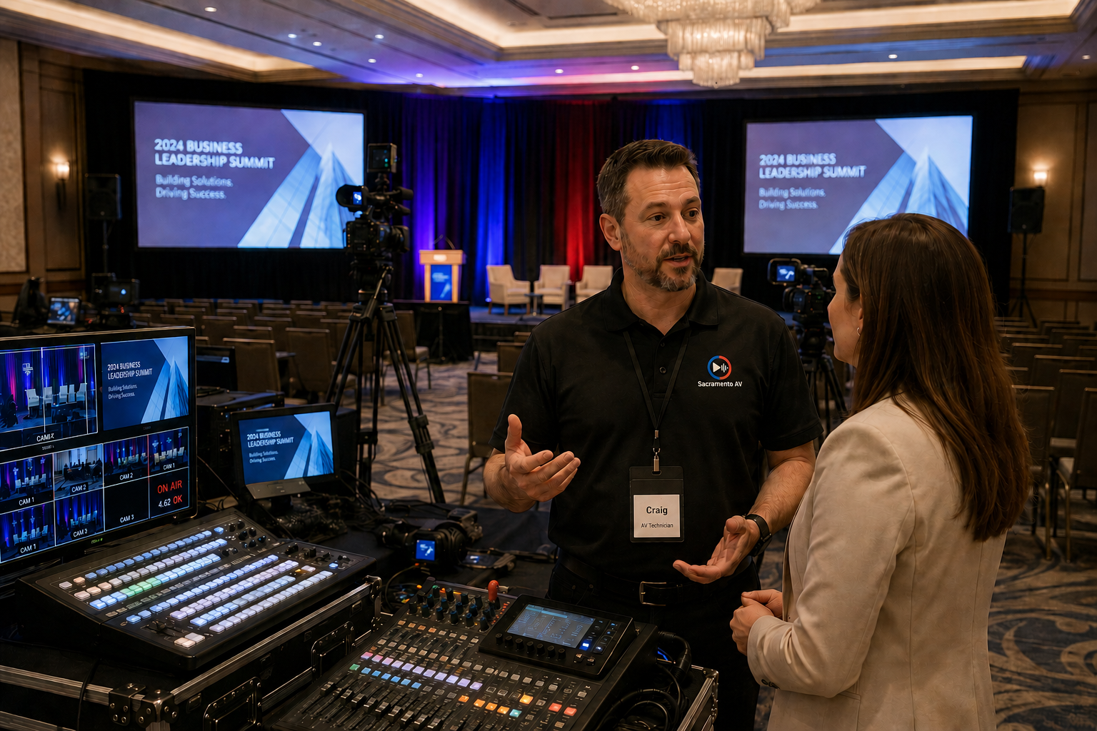 Sacramento Audio Visual corporate conference AV setup